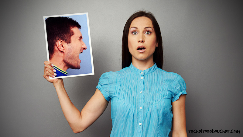 Man yelling at woman